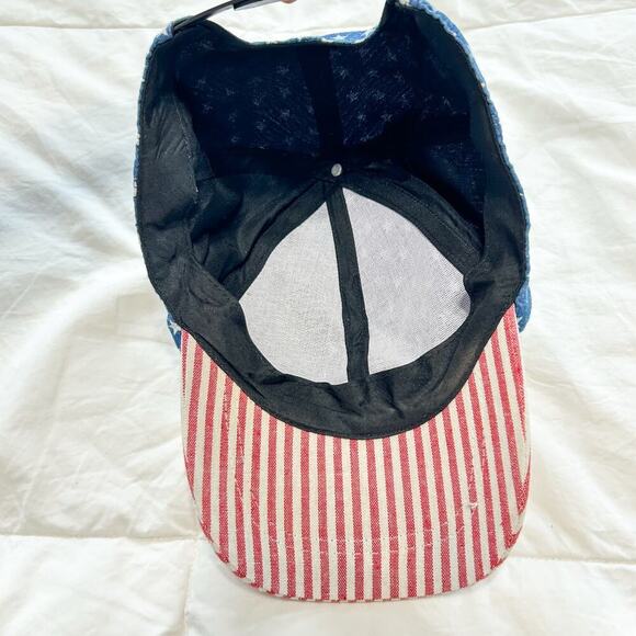 Stars & Stripes Red White Blue American Flag Baseball Cap Adjustable 100% Cotton - Picture 4 of 5
